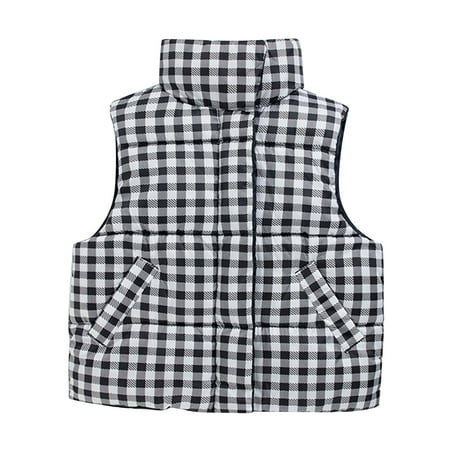 

QYZEU Kids Ski Winter Coats for Boys Children Kids Toddler Baby Boys Girls Plaid Sleeveless Winter Solid Coats Jacket Vest Outer Outwear Outfits Clothes