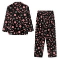 thumbnail image 3 of DISNIMO Candy Snowflake Printed Womens 2 Piece Pajama Sets Soft V Neck Lounge Set with Pockets Long Sleeve Sleepwear with Matching Pajama Pants Christmas Loungewear Nightwear, 3 of 7