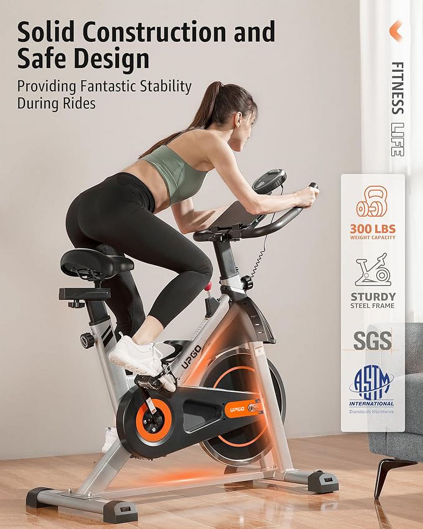 UPGO Indoor Cycling Bike/Magnetic Stationary Bike - Cycle Bike with Ipad Mount & Comfortable Seat Cushion - image 5 of 6