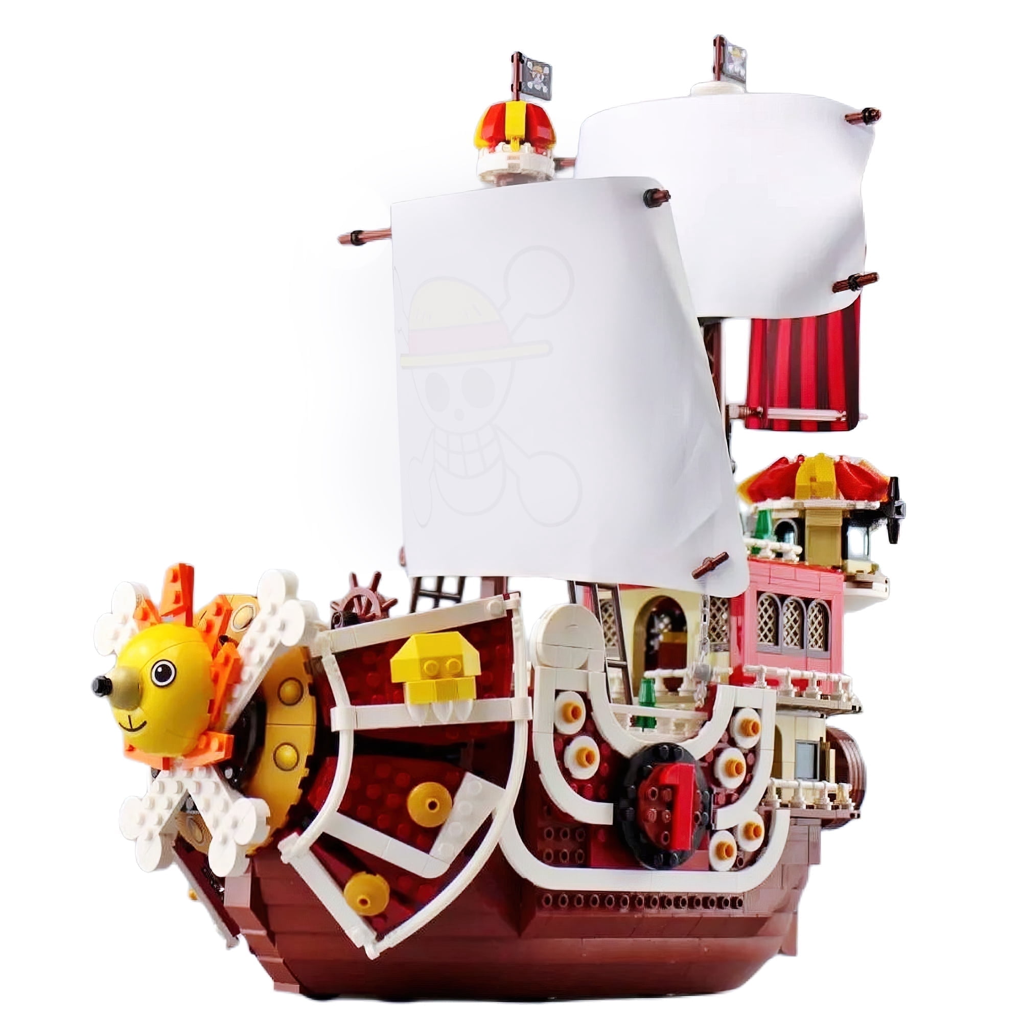 HI-REEKE Thousand Sunny Pirate Boat Building Block Set Large 1 Piece Battleship Building Kit Gift