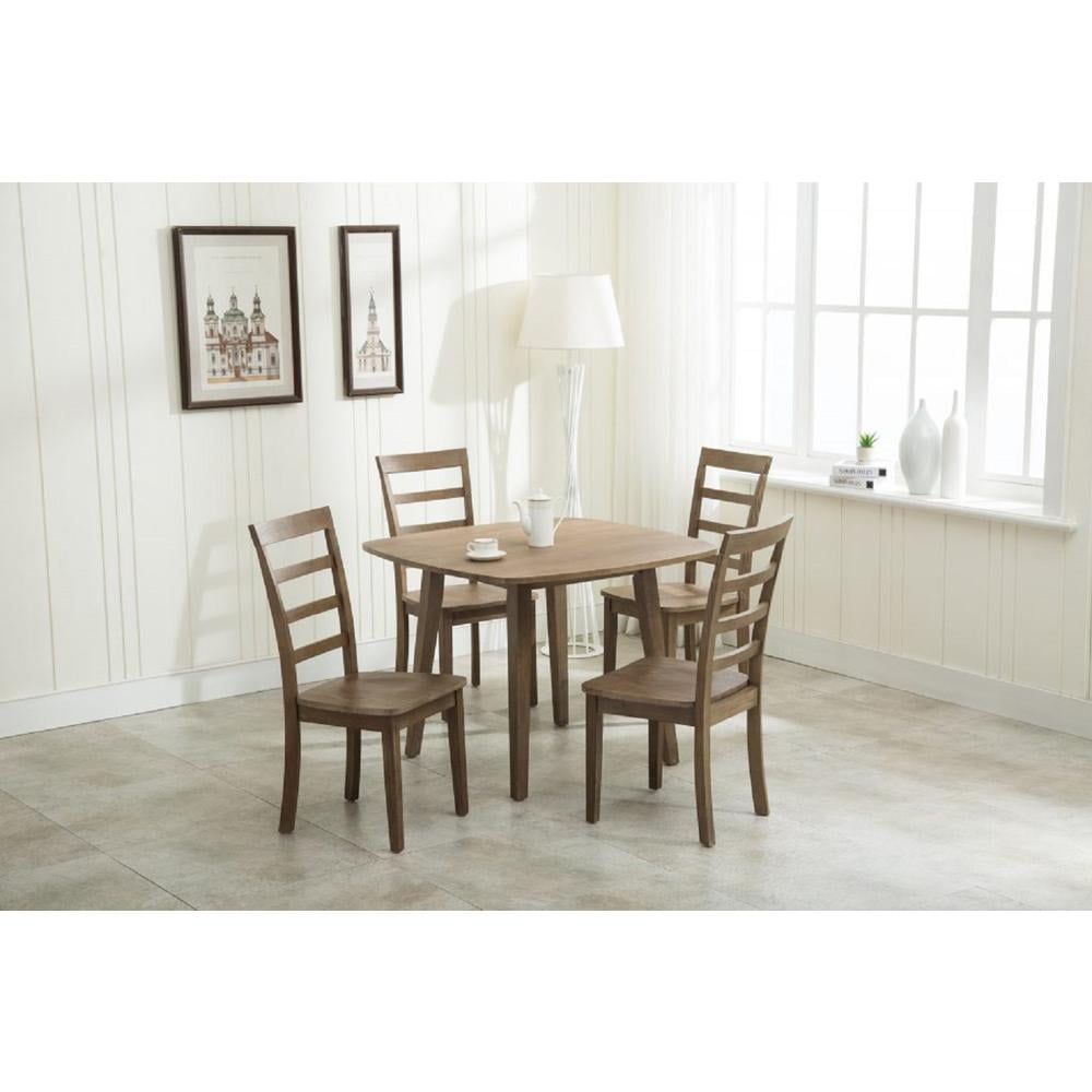 Boraam Boulder Wood Dining Room Side Chairs - Barnwood Wire-Brush Finish - Set of 2
