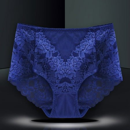 GZWYHT Hipster Panties Clearance Seamless Underwear Women s Mid High Waist Sexy Lace Panties Seamless Brief Briefs High Waisted Underwear Womens Underwear Womens Sexy Underwear Blue XL