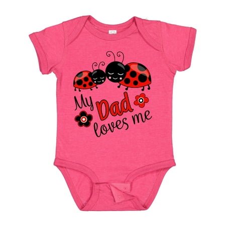 

Inktastic My Dad Loves Me with Cute Ladybugs Gift Baby Boy or Baby Girl Bodysuit