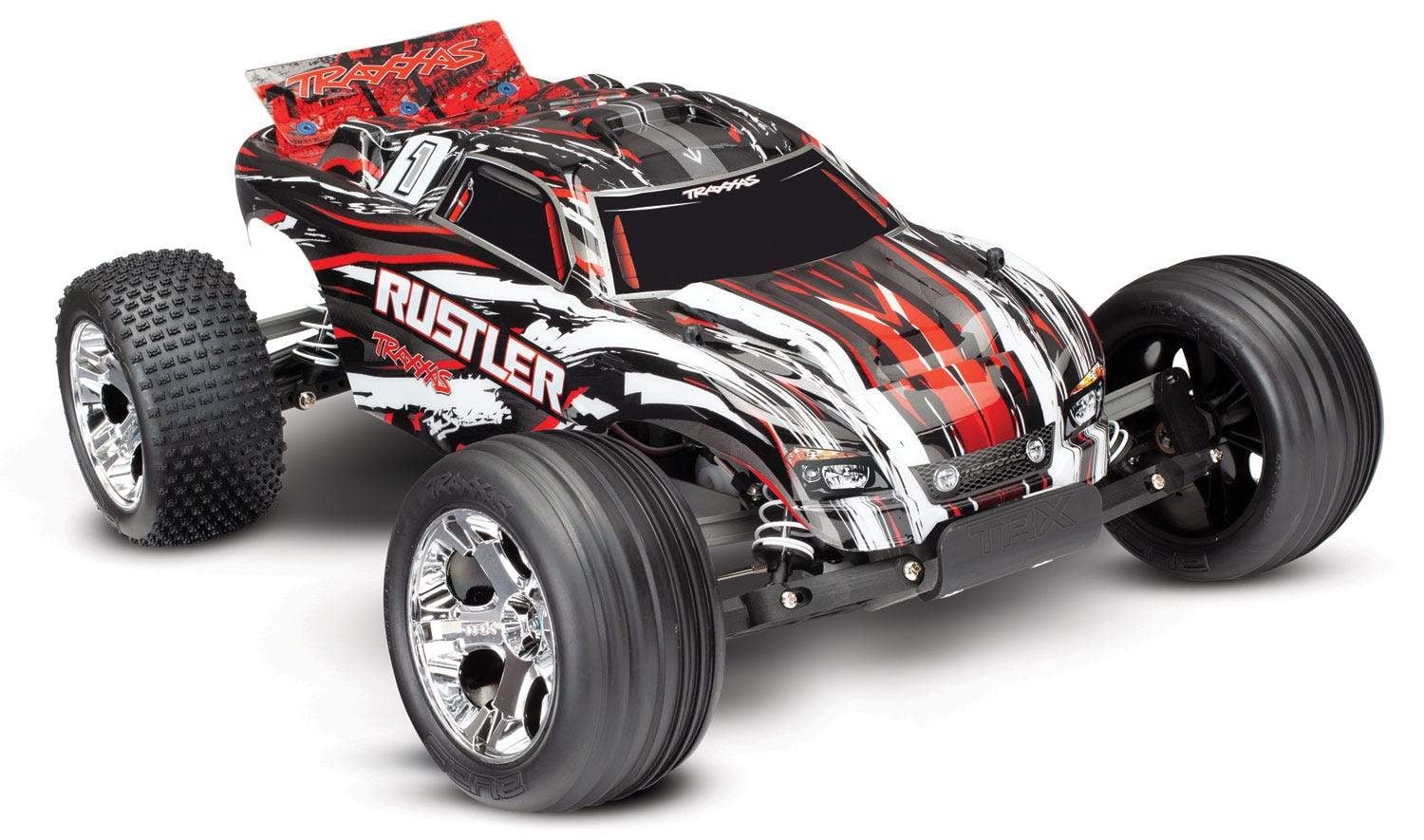 Traxxas 37054-1-REDX Traxxas Rustler XL-5 Truck Ready-To-Race TQ 2 Channel 2.4Hz - Walmart.com