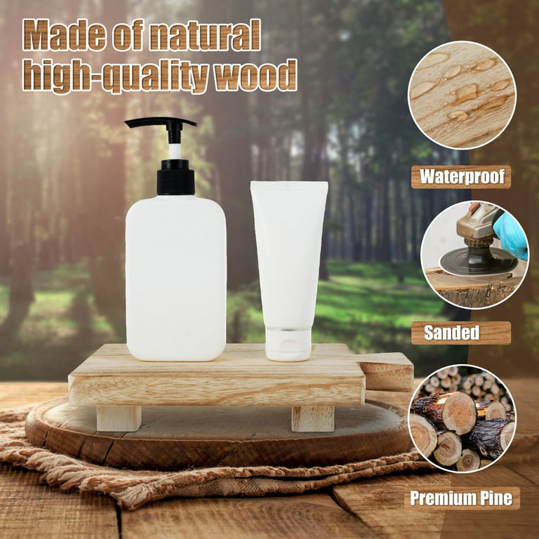 Soap Stand Wood Riser, Farmhouse Raw Wood Pedestal
