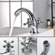 thumbnail image 4 of IBERGRIF M11052 Lucca, Grifo de Lavabo Retro, Mezclador de Baño Vintage, Cromo, Plata y Desagüe de Baño M20502, Desagüe de Lavabo Pop Up, Cromo, Plata, 4 of 5