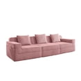 thumbnail image 5 of Newest Modular 3 Seat Boneless Sofa, Cloud Sectional Couch,Deep Seat, Modern Modular 3-Seat Sofa Couch,Throw Pillows Corduroy Fabric Pink, 5 of 11