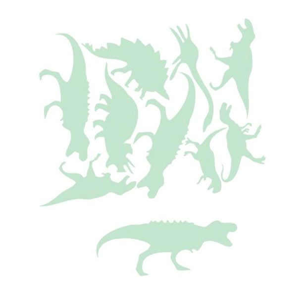 Pegatinas de pared luminosas de dibujos animados que brillan en la oscuridad Pegatinas de techo fluorescentes 9x dinosaurio