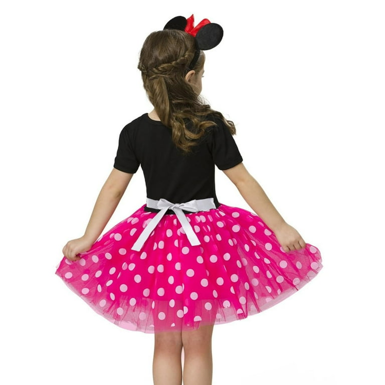 Jurebecia Minnie mouse costume girls dress up princess toddler Cute Polka Dots Fancy minnie mouse dresses up Bowknot Tutu Tulle Cosplay Birthday Party