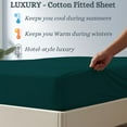 thumbnail image 5 of Amay 100% Organic Cotton Full Fitted Sheet - 500 Thread Count (54"x75") - Ultra Soft, Cooling & Breathable Bed Sheet - Durable Long-Lasting Fabric - (Teal, 1 Piece), 5 of 7
