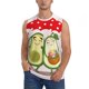thumbnail image 1 of Fotbe Avocado Lovers Wearing Umbrella Men's Camiseta sin Mangas Estampada para Hombres, Playera Casual para Gimnasio, Entrenamiento, Playa-Large, 1 of 7