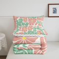 thumbnail image 5 of Homewish Boho Geometric Floral Queen Comforter Set,Orange Pink Daisy Flowers Comforter Sets Queen,Polkadot Reversible,3 Pieces,1 Comforter and 2 Pillowcases, 5 of 7