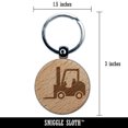 thumbnail image 2 of Forklift Heavy Machinery Work Vehicle Round Keychain Charm Tag - Engraved Wood, 2 of 6