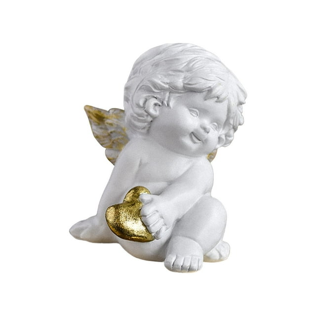Escultura de querubín, estatua de ángel bebé, moderna, con alas, estatuilla de Cupido, decoración de ángel pequeño para decoración del hogar y jardín Estilo A