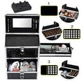 thumbnail image 3 of Frenessa Makeup Train Case Professional Makeup Cosmetic Box with Drawer Mirror Extra Large Manicure Accessory Storage Organizer with Dividers Keys Lockable Travel Art Case for Makeup Artist, Cosmetolo, 3 of 5