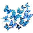 thumbnail image 2 of Pegatinas de mariposa de doble ala 3D, pegatinas de mariposa para pared, decoración de pared para el hogar versátil y realista, para mármol y vidrio, 2 of 7