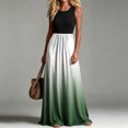 thumbnail image 2 of Tqcoqu Summer Maxi Print Patchwork Dresses for Women,Sleeveless Casual Flowy Tiered Dress Vacation Beach Sundresses with Pockets, 2 of 9