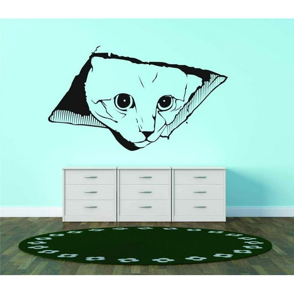 Custom Wall Decal Watching You Ceiling Cat Vinyl Wall Bedroom Decoration Kids Boy Girl Teen Dorm Room Children 20x20