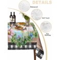 thumbnail image 5 of Easter Suqare Tablecloth - 54 x 54 Inch, Spring Colorful Eggs Flower Leaf Wood Grain Plaid Waterproof & StainResistant Tablecloth, Washable Oil-proof Table Cover for Dining/Party/Wedding/Buffet, 5 of 9