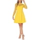 thumbnail image 1 of INSPIRE CHIC Vestido de Mujer de Malla con Corazón, Manga Larga Sheer, Estilo Gótico, Vestido de Cóctel Mini XS Amarillo, 1 of 6
