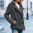 thumbnail image 5 of Tagold Shacket Jacket for Women, Fall Clothes for Women 2022, Women Jacket Solid Jacket Button Pocket Turndown Neck Slim Fit Warm Medium and Long Jacket Womens Fall Fashion Cardigan, Dark Gray, L, 5 of 6