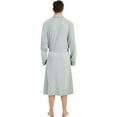thumbnail image 3 of U2SKIIN Mens 100% Cotton Robes, Lightweight Soft Spa Knit Bathrobe for Men,(Grey,S/M), 3 of 3