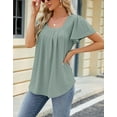 thumbnail image 4 of Womens Tops for Summer Ruffle Sleeve Tunic Blouse Pleated Flowy Dressy Casual Shirts Shermie, 4 of 6