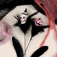 thumbnail image 4 of Clearance Under $5 | Gothic Skeleton and Pumpkin Vase Picks with Black Feathers – 18 Inch Halloween Decor (Pink Pumpkin), 4 of 4