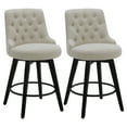 CHITA 26 inch Swivel Upholstered Counter Height Bar Stools with Tufted