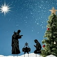 thumbnail image 5 of HELLOYOUNG Christmas Manger Scene Patio Pole with Iron Nativity Silhouette Lawn Outdoor Metal Garden Decoration Suitable for Christmas, Easter and Other Religious Holidays Patio Decoration, 5 of 6