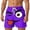 Purple, variant on Qicasul Men's Funny Cartoon Face Print Shorts, 3D Funny Expression Casual Summer Pants with Elastic Waist,Dark Blue,L