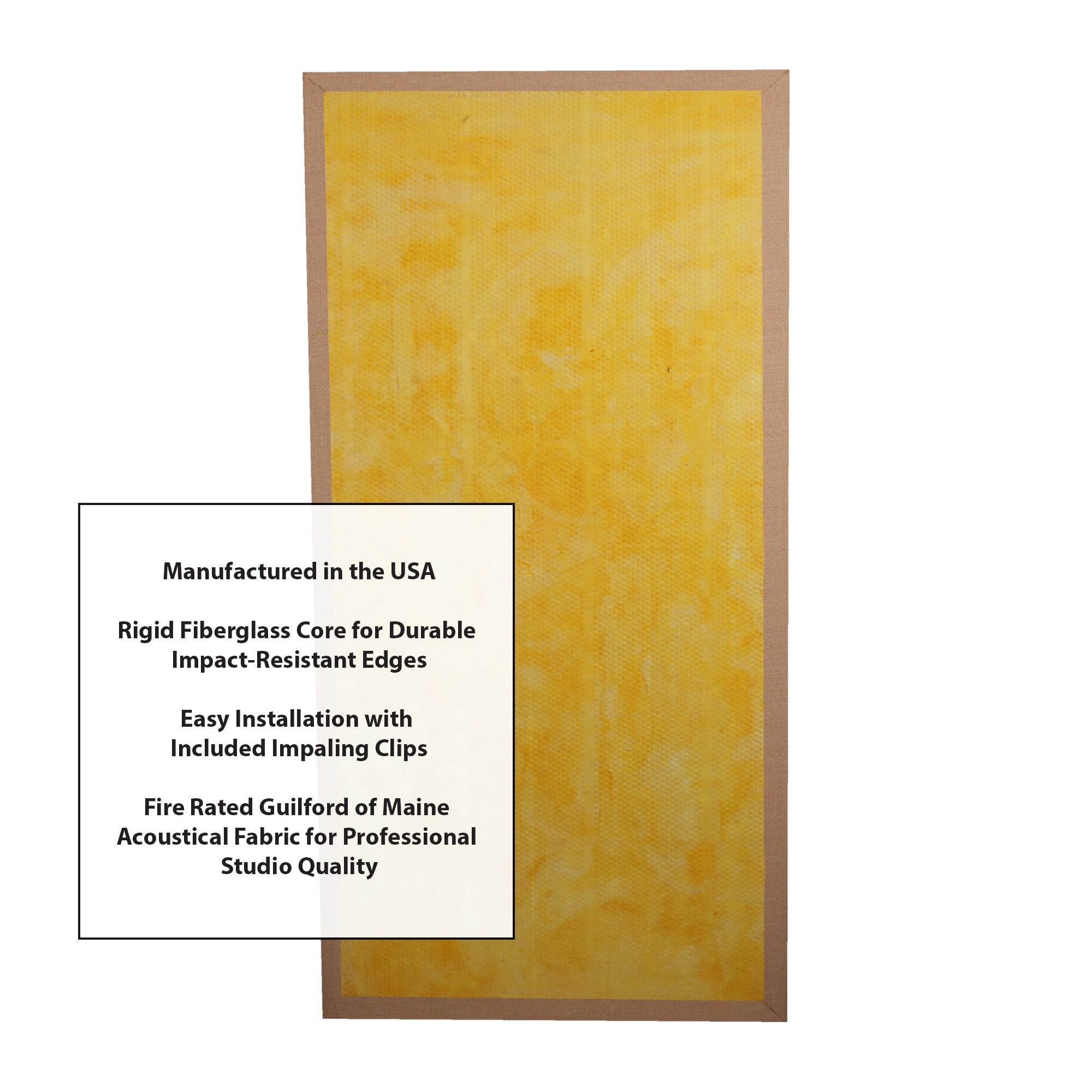 ATS Acoustics Hardened Edge Fire Rated Professional Studio Acoustic Panel 24x48x2 Tan