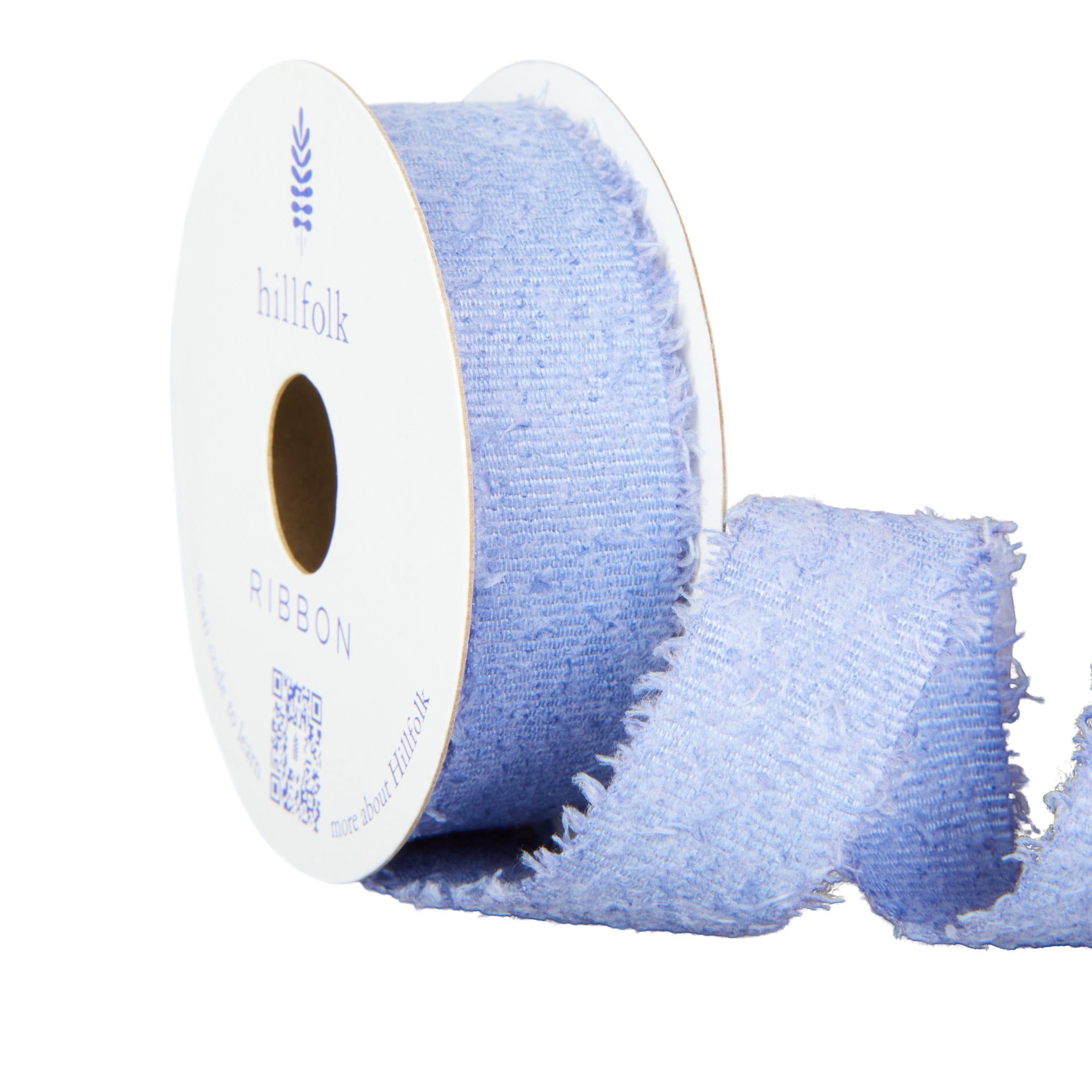 Hillfolk 0.875 texture woven blue 9ft ribbon, for crafts and gifting