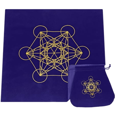 

GENEMA Tarot Card Tablecloth Flower of Life Divination Altar Cloth w/ Bag for Counselor
