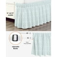 thumbnail image 3 of Blue Striped Bed Skirt California King Size 18" Drop Geometric Ruffled Wrap Around Bed Skirts Adjustable Elastic Bedskirt Dust Ruffle for California King Size Bed, 3 of 7