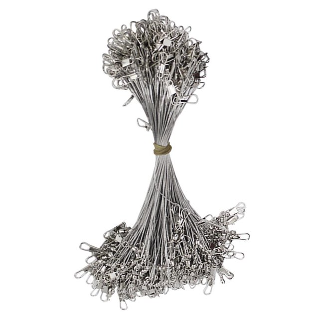 Sonducket 100 Pieces Anti Bite Steel Wire 15cm Lines with Swivels Fshing Leaders Pescar Blanco 15cm 100 piezas