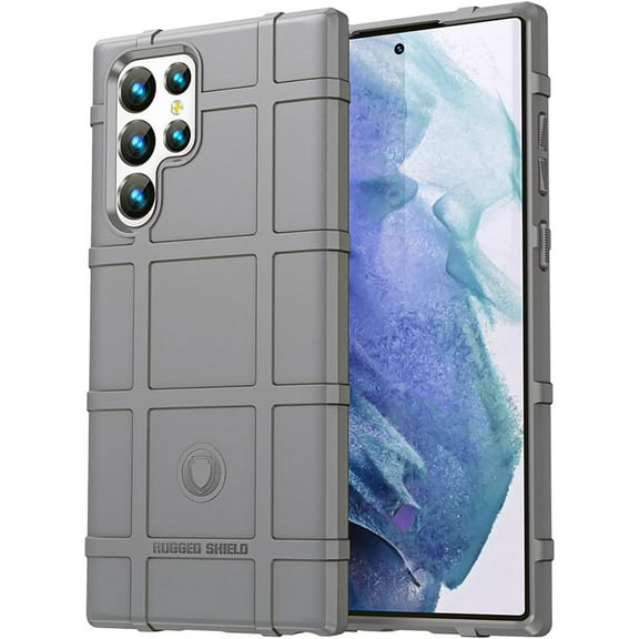 Slim Fit Phone Case for Samsung Galaxy S22 Ultra, Rugged Shield Durable Case with Military Grade Shockproof and Camera Lens Protection Shell for Galaxy S22 Ultra, HD Gray