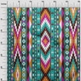 thumbnail image 3 of oneOone Cotton Flex Turquoise Green Fabric Tribal Sewing Craft Projects Fabric Prints By Yard 40 Inch Wide, 3 of 5