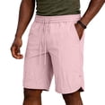 thumbnail image 3 of Afuyipoi ​Men's Athletic Shorts with Zipper Pockets, Quick Dry Performance Sports Shorts, Elastic Waist Summer Gym Shorts for Running and Hiking, S-4XL Pink Size L, 3 of 8