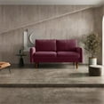 thumbnail image 6 of Pemberly Row 58" Round Arm Upholstered Velvet Loveseat in Red, 6 of 13