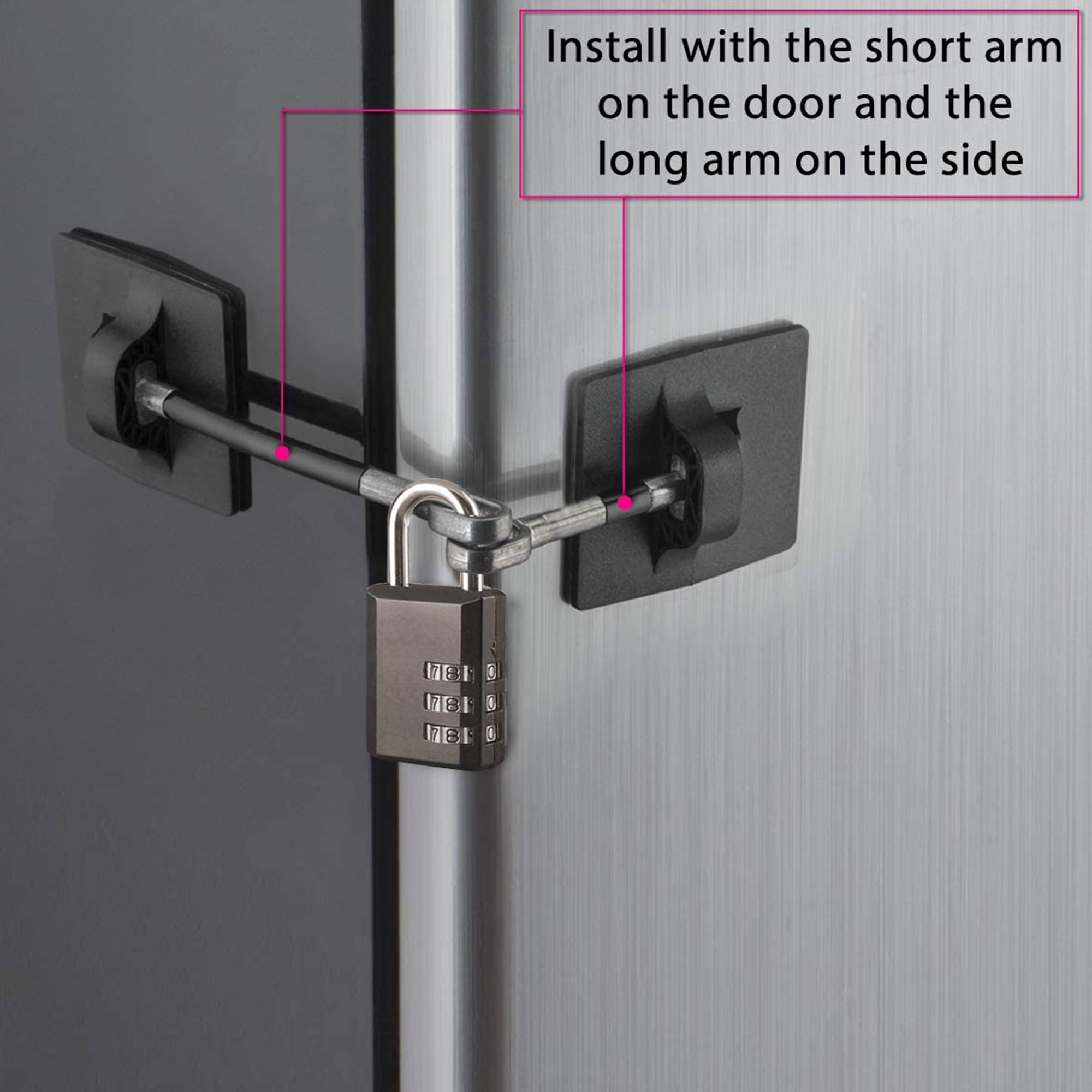 Computer Security Products Refrigerator Lock Fridge Freezer Security Black Combination Padlock