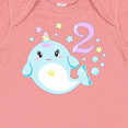 thumbnail image 4 of Inktastic Happy 2nd Birthday with Cute Narwhal Stars and Bubbles Boys or Girls Baby Bodysuit, 4 of 5