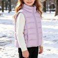 thumbnail image 4 of Abomasnow Kids Boys and Girls Puffer Vest Jacket Sleeveless Stand Collar Solid Jackets Casual Lightweight Warm Winter Cold Weather Hikking Outerwear Jackets with Pockets 7-15 Years, 4 of 7
