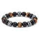thumbnail image 1 of Pulsera de cuentas Triple protección Ojo de tigre obsidiana negra y pulsera de piedra hematita Hombres y mujeres Cuentas de oración oso de fresa Electrónica, 1 of 5