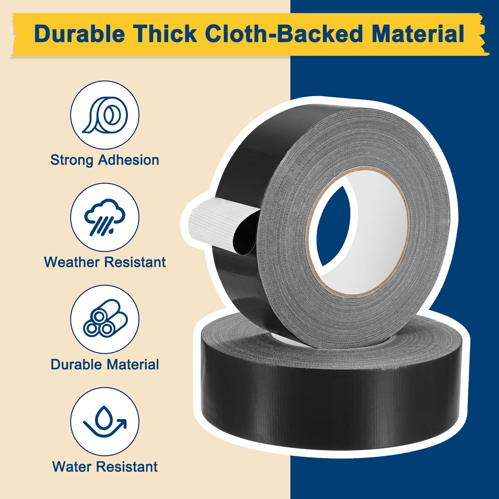 Uxcell Pickleball Court Tape, 2Inch x 230Ft Outdoor Pickleball Lines, Court Marking Kit for Temporary/Gym/Tennis/Driveway/Badminton/Sport [Black]