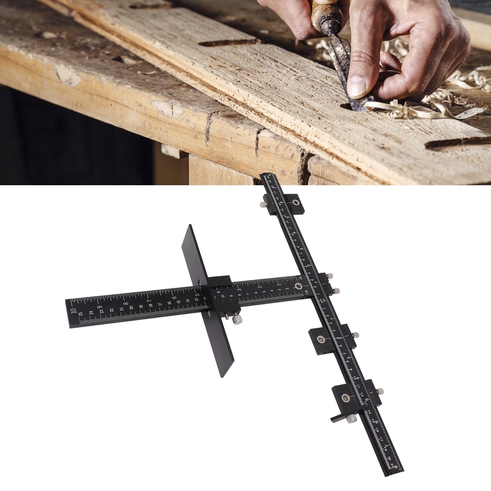 Yajisi Aluminum Cabinet Handle Jig – Easy‑Use, Accurate Drill Locator for Handles & Pulls – Durable Black Tool