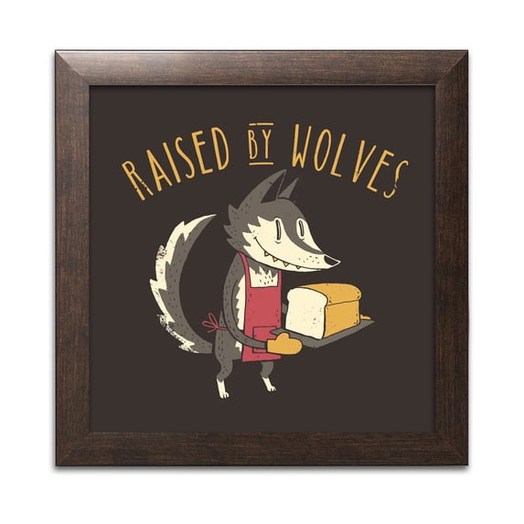 Gango Home Decor Vertical Raised By Wolves by Michael Buxton (Ready to Hang); One 12x12in Brown Framed Print