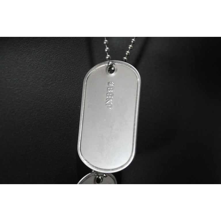 Dog Tags / Military Stainless Steel / Personalized Custom / 1 Line 15  Letters Include Space / 1 Set Comes 2 Tags 