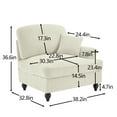 thumbnail image 4 of Newest 2-in-1 Style Chenille Sofa, Beige White Single Seater,Removable Ruffle Skirt, Includes 1 Movable Pillow, 38.2" Compact Design, 4 of 8