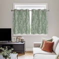 thumbnail image 4 of Dark Green Botanical Kitchen Curtains Window Panels, Pastoral Elegant Spring Floral Insulated Window Treatment Curtain, Grommet Curtains for Bedroom/Living Room/Bathroom, 2 Piece 42"Wx54"L, 4 of 8